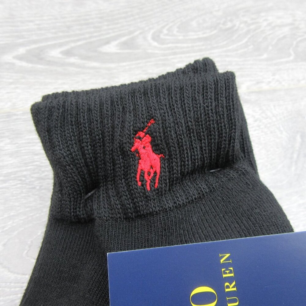 Polo Ralph Lauren Classic Sport Low Cut Socks Mens Size 6-13 Black (6-Pack) NEW - Picture 4 of 9